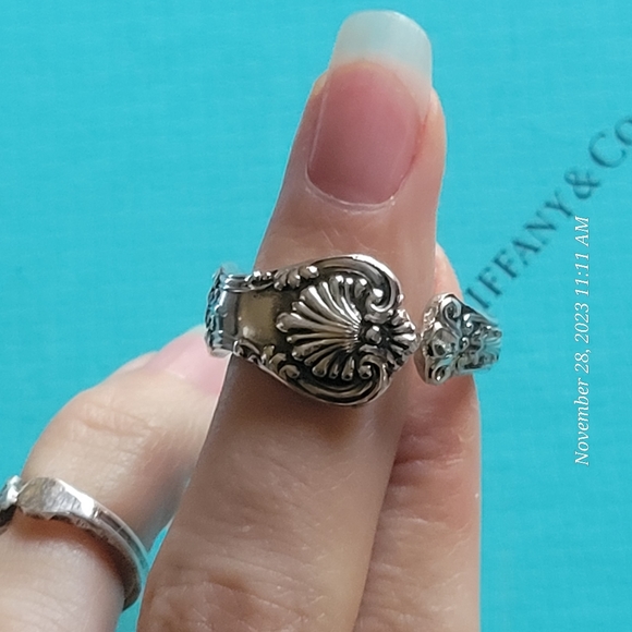 1880 Tiffany & Company English King Pattern Spoon Ring in Sterling Silver #15 - Picture 12 of 15
